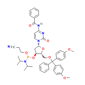 Cytidine, N-benzoyl-5'-O-(bis(4-methoxyphenyl)phenylmethyl)-2'-deoxy-, 3'-(2-cyanoethyl N,N-bis(1-methylethyl)phosphoramidite)