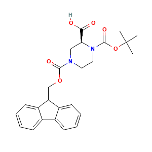 (2S)-1-[(tert-butoxy)carbonyl]-4-{[(9H-fluoren-9-yl)methoxy]carbonyl}piperazine-2-carboxylic acid