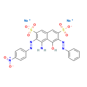 2,7-Naphthalenedisulfonic acid, 4-amino-5-hydroxy-3-(2-(4-nitrophenyl)diazenyl)-6-(2-phenyldiazenyl)-, sodium salt (1:?)