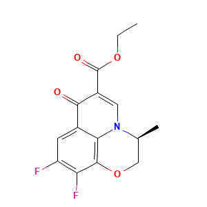 Ethyl (3S)-9,10-difluoro-2,3-dihydro-3-methyl-7-oxo-7H-pyrido(1,2,3-de)-1,4-benzoxazine-6-carboxylate