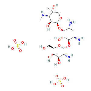 (2S,3S,4S,5S)-2-((1S,2S,3R,4S,6R)-4,6-diamino-3-((2S,3R,4R,5S,6R)-3-amino-4,5-dihydroxy-6-(1-hydroxyethyl)oxan-2-yl)oxy-2-hydroxycyclohexyl)oxy-5-methyl-4-(methylamino)oxane-3,5-diol;sulfuric acid