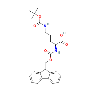 (2S)-5-(((tert-butoxy)carbonyl)amino)-2-((((9H-fluoren-9-yl)methoxy)carbonyl)amino)pentanoic acid