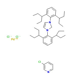 (1,3-bis(2,6-bis(pentan-3-yl)phenyl)-2,3-dihydro-1H-imidazol-2-yl)dichloro(3-chloro-1lambda5-pyridin-1-yl)palladium