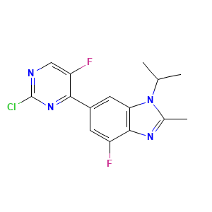 6-(2-Chloro-5-fluoro-4-pyrimidinyl)-4-fluoro-2-methyl-1-(1-methylethyl)-1H-benzimidazole