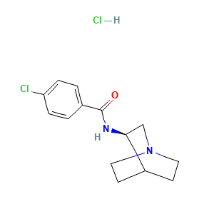 Benzamide, N-(3R)-1-azabicyclo(2.2.2)oct-3-yl-4-chloro-, hydrochloride (1:1)