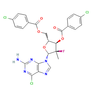(2R,3R,4R,5R)-5-(2-Amino-6-chloro-9h-purin-9-yl)-2-((4-chlorobenzoyloxy)methyl)-4-fluoro-4-methyloxolan-3-yl 4-chlorobenzoate