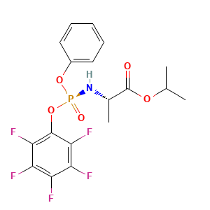 L-Alanine, N-((S)-(2,3,4,5,6-pentafluorophenoxy)phenoxyphosphinyl)-, 1-methylethyl ester