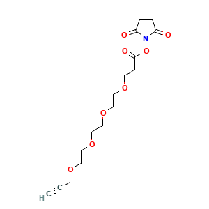 Propargyl-PEG4-NHS ester, N-Succinimidyl 4,7,10,13-tetraoxahexadec-15-ynoate