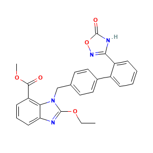 Methyl 2-ethoxy-1-((2'-(5-oxo-4,5-dihydro-1,2,4-oxadiazol-3-yl)-biphenyl-4-yl)methyl)-1H-benz-imidazole-7-carboxylate
