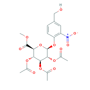 (2S,3R,4S,5S,6S)-2-(4-(Hydroxymethyl)-2-nitrophenoxy)-6-(methoxycarbonyl)tetrahydro-2H-pyran-3,4,5-triyl triacetate