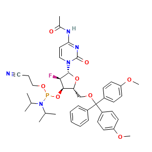 N-[1-[(2R,3R,4R,5R)-5-[[bis(4-methoxyphenyl)-phenylmethoxy]methyl]-4-[2-cyanoethoxy-[di(propan-2-yl)amino]phosphanyl]oxy-3-fluorooxolan-2-yl]-2-oxopyrimidin-4-yl]acetamide