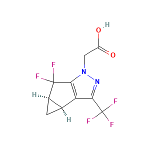 (3bS,4aR)-5,5-Difluoro-3b,4,4a,5-tetrahydro-3-(trifluoromethyl)-1H-cyclopropa(3,4)cyclopenta(1,2-c)pyrazole-1-acetic acid