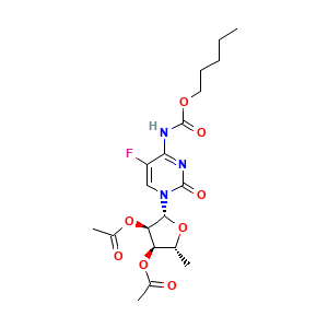 2',3'-Di-O-acetyl-5'-deoxy-5-fluoro-N4-(pentyloxycarbonyl)cytidine