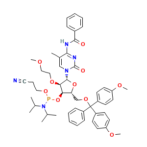 N-Benzoyl-5'-O-(4,4'-dimethoxytrityl)-3'-O-((2-cyanoethoxy)(diisopropylamino)phosphino)-2'-O-(2-methoxyethyl)-5-methylcytidine