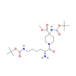 Methyl 1-(N6-(tert-butoxycarbonyl)-D-lysyl)-4-((tert-butoxycarbonyl)amino)piperidine-4-carboxylate