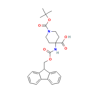 1-((tert-butoxy)carbonyl)-4-((((9H-fluoren-9-yl)methoxy)carbonyl)amino)piperidine-4-carboxylic acid