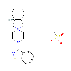 Spiro(2H-isoindole-2,1'-piperazinium), 4'-(1,2-benzisothiazol-3-yl)octahydro-, (3aR,7aR)-, methanesulfonate (1:1)