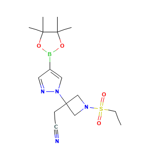 2-[1-(Ethanesulfonyl)-3-[4-(4,4,5,5-tetramethyl-1,3,2-dioxaborolan-2-yl)-1H-pyrazol-1-yl]azetidin-3-yl]acetonitrile