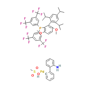 Methanesulfonato[2-bis(3,5-di(trifluoromethyl)phenylphosphino)-3,6-dimethoxy-2',4',6'-tri-i-propyl-1,1'-biphenyl](2'-amino-1,1'-biphenyl-2-yl)palladium(II)