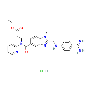 Ethyl 3-(2-(((4-carbamimidoylphenyl)amino)methyl)-1-methyl-N-(pyridin-2-yl)-1H-benzo(d)imidazole-5-carboxamido)propanoate hydrochloride