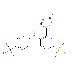 N-Methyl-3-(1-methyl-1H-imidazol-4-yl)-4-((4-(trifluoromethyl)phenyl)amino)benzenesulfonamide