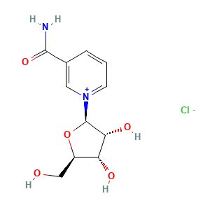 Pyridinium, 3-(aminocarbonyl)-1-beta-D-ribofuranosyl-, chloride (1:1)