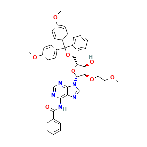 N-(9-((2R,3R,4R,5R)-5-((Bis(4-methoxyphenyl)(phenyl)methoxy)methyl)-4-hydroxy-3-(2-methoxyethoxy)tetrahydrofuran-2-yl)-9H-purin-6-yl)benzamide