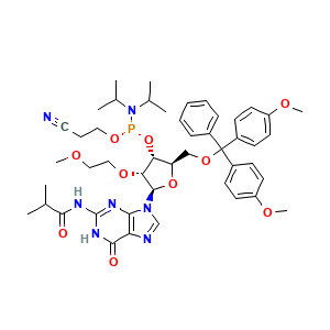 Guanosine, 5'-O-[bis(4-methoxyphenyl)phenylmethyl]-2'-O-(2-methoxyethyl)-N-(2-methyl-1-oxopropyl)-, 3'-[2-cyanoethyl N,N-bis(1-methylethyl)phosphoramidite]