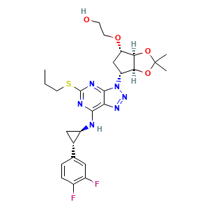 2-(((3aR,4S,6R,6aS)-6-(7-(((1R,2S)-2-(3,4-Difluorophenyl)cyclopropyl)amino)-5-(propylthio)-3H-1,2,3-triazolo(4,5-d)pyrimidin-3-yl)tetrahydro-2,2-dimethyl-4H-cyclopenta-1,3-dioxol-4-yl)oxy)ethanol