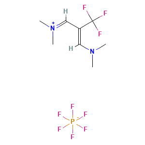 [(2Z)-3-(dimethylamino)-2-(trifluoromethyl)prop-2-en-1-ylidene]dimethylazanium; hexafluoro-lambda5-phosphanuide
