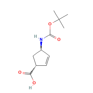 (1R,4R)-4-[[(1,1-dimethylethoxy)carbonyl]amino]-2-cyclopentene-1-carboxylic acid