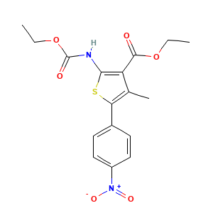 Ethyl-2-((ethoxycarbonyl)amino)-4-methyl-5-(4-nitrophenyl)thiophene-3-carboxylate