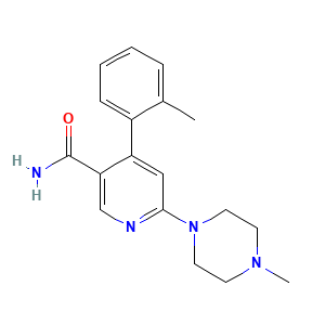 4-(2-Methylphenyl)-6-(4-methyl-1-piperazinyl)-3-pyridinecarboxamide