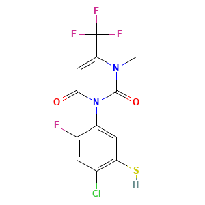 3-(4-Chloro-2-fluoro-5-sulfanylphenyl)-1-methyl-6-(trifluoromethyl)-1,2,3,4-tetrahydropyrimidine-2,4-dione