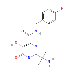 2-(1-amino-1-methylethyl)-N-(4-fluorobenzyl)-5-hydroxy-1-methyl-6-oxo-1,6-dihydropyrimidine-4-carboxamide