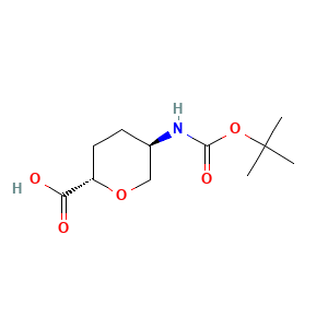 (2S,5R)-5-[(tert-butoxycarbonyl)amino]tetrahydro-2H-pyran-2-carboxylic acid