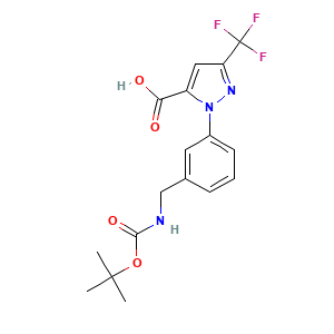 1-(3-(((tert-Butoxycarbonyl)amino)methyl)phenyl)-3-(trifluoromethyl)-1H-pyrazole-5-carboxylic acid