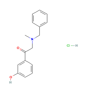 Ethanone, 1-(3-hydroxyphenyl)-2-(methyl(phenylmethyl)amino)-, hydrochloride (1:1)