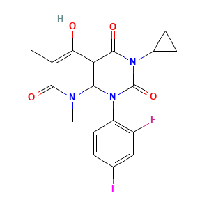 3-Cyclopropyl-1-(2-fluoro-4-iodophenyl)-5-hydroxy-6,8-dimethylpyrido(2,3-d)pyrimidine-2,4,7(1H,3H,8H)-trione