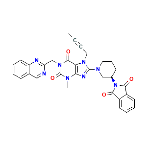 7-(2-Butyn-1-yl)-8-[(3R)-3-(1,3-dihydro-1,3-dioxo-2H-isoindol-2-yl)-1-piperidinyl]-3,7-dihydro-3-methyl-1-[(4-methyl-2-quinazolinyl)methyl]-1H-purine-2,6-dione