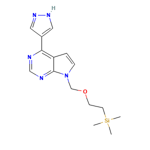 4-(1H-Pyrazol-4-yl)-7-(2-(trimethylsilyl)ethoxy)methyl-7 H-pyrrolo(2,3-d)-pyrimidine